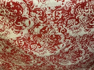 11 Metres Cherry red damask jacquard fabric - Picture 1 of 6