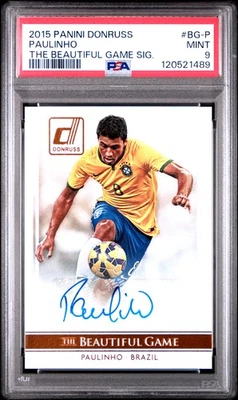 2015 Panini Donruss The Beautiful Game #BG-P Paulinho AUTO MINT PSA 9 - Image 1 of 2