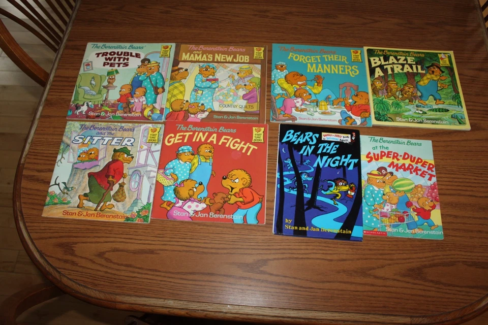 8 Berenstain Bears Picture Books Lot Night Mama Manners Pets Fight Trail Sitter - Image 1 of 1