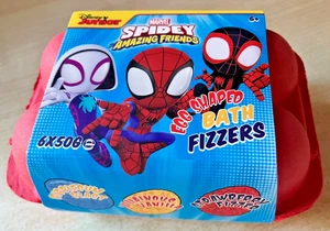 BNIB New Disney Marvel Spider-Man Spidey &Amazing Friends Bath Fizzer Eggs 6x50g - Picture 1 of 5
