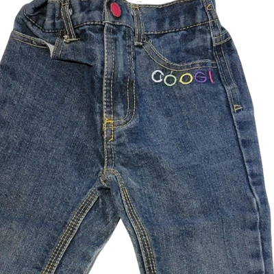 Pantalones de mezclilla Coogi para niños pequeños 2T 100 % algodón bordado logotipo ropa de calle #4260 Foto 1 de 4