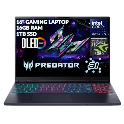 Acer Predator Helios Neo 16"Laptop AI OLED GeForce RTX 5060 16GB 1TB Refurbished - Image 1 of 4
