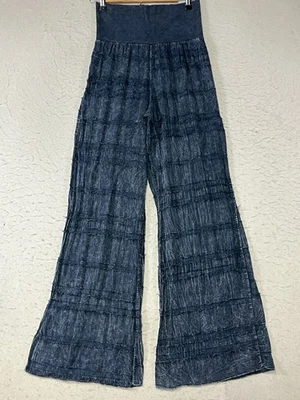 T Party Women High Waisted Fringe Flare Leg Black Mineral Wash Yoga Pants Size S - Image 1 of 4