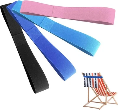 4pcs Beach Towel Bands for Sun Loungers Elastic Sunbed Chair Straps Holders Set - Image 1 of 4