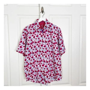 Bugatchi Mens Floral Classic Fit 100% Linen S/S Shirt Sz Medium NWT - Picture 1 of 10