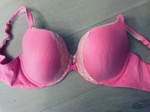 Victoria’s Secret Bra 38D Padded Perfect Coverage Hot Pink Lace Underwire Multi - Picture 1 of 5