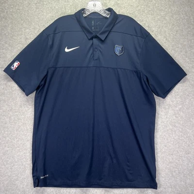 Memphis Grizzlies Polo Shirt Mens XL Navy Blue NBA Basketball Nike Dri Fit - Image 1 of 4