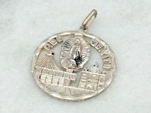 1950er Mexiko Silber Pesos Münze R’DO Mexico Jungfrau Maria ausgeschnitten Anhänger - Bild 1 von 4