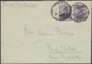GERMANY 1920 COVER PAIR OF 20pf TO MAKE UP 40pf LETTER RATE (ID:355/D19247) - Picture 1 of 1