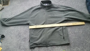 Vintage Chaps Ralph Lauren Size XL Gray Men's Fleece Full Zip Spelled Out Logo - Picture 1 of 6