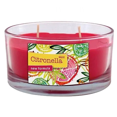 Kerze Citronella 250g rot im Glas 11x6cm mit 2 Dochten 2er Pack SALE Angebot - Bild 1 von 4