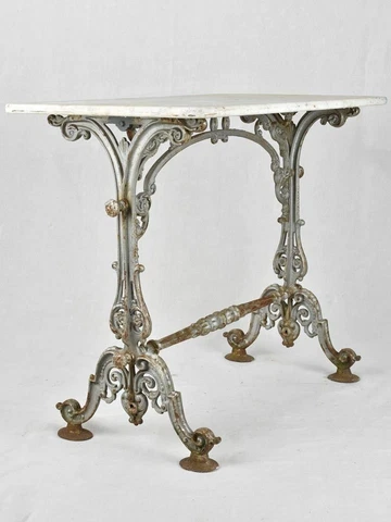 Rectangular marble and cast iron bistro table 35½" x 19¾" Cover