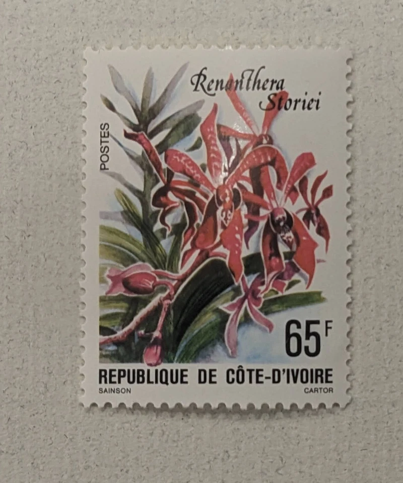 Sello - Costa de Marfil 1979 Sc 497 flor, MNH Renanthera Foto 1 de 1