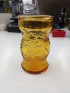 Vintage Amber Yellow 1827 Ship At Sail Jar. 3 3/4" High. Nautical - Picture 1 of 9