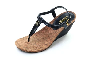 Ralph Lauren Reeta T-Strap Thong Wedge Sandal Women's Sz 9.5 B Shoes - Picture 1 of 17