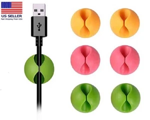 6-Pack Cable Reel Organizer Set – Cord Management Wire Holder & Desktop Clip Set - Picture 1 of 5