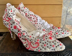 New Anne Michelle beaded embroidered court shoes wedding UK 6 EU 39 - Picture 1 of 7