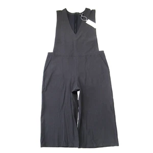 NWT Eileen Fisher V-neck Crop Jumpsuit in Graphite Washable Stretch Crepe PL - Picture 1 of 8