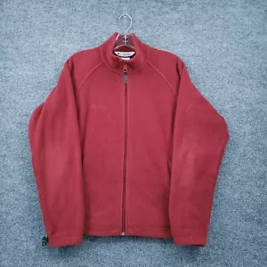 Columbia Jacket Womens M Medium Red Basic Full Zip Long Sleeves Fleece Polyester - Picture 1 of 12