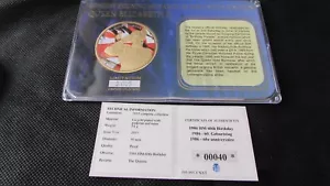 MONETA monarca regnante più lungo del Regno Unito 60° compleanno edizione limitata placcata oro + coa - Foto 1 di 4