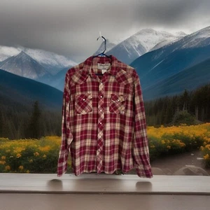 Camisa Wrangler Wrancher Para Hombres Talla XL Franela Perla A Presión Vaquero Occidental Cuadros - Imagen 1 de 10
