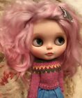 Cozy Up! Rare BlissandBien Knitted Crocheted Hot Pink Blythe Doll Sweater