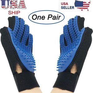 Pet Hair Brush Dog Cat Comb Gloves Grooming Remover Mitt Fur Massage DeShedding - Picture 1 of 8