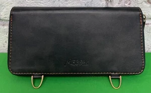 Megshi Genuine Leather Wallet Womens Zip Around 9 Card Slot/Cash Pocket - Picture 1 of 7