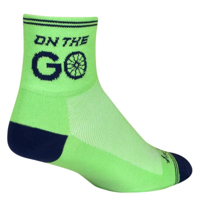 Socks - SockGuy - On The Go Green S/M 3" Classic Cycling/Running NEW - Image 1 of 4