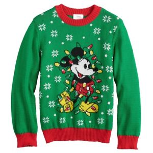 Mickey Mouse Holiday Sweater Boys Size 7 Disney's Jumping Beans Knit