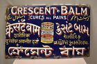 Vintage Crescent Balm For All Pains Sign Board Porcelain Enamel Chemist Advertis