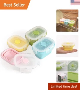 Collapsible Silicone Food Storage Container - Clip-on Lid, Stackable, Space S... - Picture 1 of 8