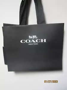 Coach Shopping Bag Reusable LOT OF 2! 16x13x6 Black with silver design logo! - Picture 1 of 7