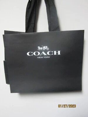 Bolsa de compras Coach reutilizable ¡LOTE DE 2! 16x13x6 Negro con logo diseño plateado! Foto 1 de 4