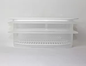 TUPPERWARE Cool`N Fresh 1x700ml+ 1x1,5L Behälter +1x Gitter+ 1xKlimadeckel weiß - Bild 1 von 3