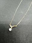 Dainty 14 Karat Gold Filled Serpentine Link Pearl Pendant Necklace