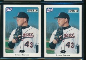 Lot (2) 1996 Best #8 Brian Brewer Bowie Baysox Pepsi (BY1) SWSW6
