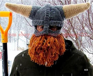 Olaf Hat Berserker Horn Viking Beard Pure Handmade Wool Hat - Picture 1 of 2