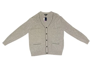 Cárdigan suéter con botones de lujo para habitación club mezcla lana cachemir para hombre talla 2XL Foto 1 de 4