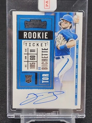 2020 Panini Contenders Draft Ticket RC BO BICHETTE Auto Rookie Encased Blue Jays - Image 1 of 2