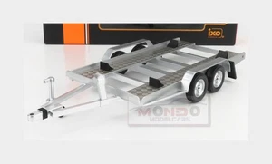 1:18 IXO Carrello Trasporto Auto Car Transporter Trailer Silver Wheels TRL005-18 - Foto 1 di 2