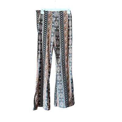Pantalones Retro Boho Acampanados Pierna Ancha Estampado Paisley Cintura Alta Cómodos Salón Foto 1 de 4