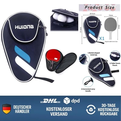 Tischtennisschläger Hülle mit Platz für 1 Schläger und 3 Bälle  Nylon Oxford ... - Bild 1 von 4