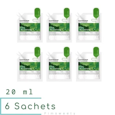 6 Sachets X 20 ml MEDIHEAL Cica AC Calming Sleeping Mask Acne-prone Brighten - Image 1 of 4