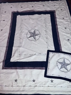 Donna Sharp KING Texas Pride- Lone Star Quilt W/ 1 Pillow Sham 110x96” - Image 1 of 4