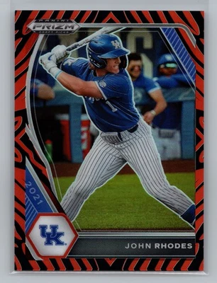 2021 Panini Prizm John Rhodes Tiger Stripe Rookie Prospect /99 #PDP76 8971 - Image 1 of 2