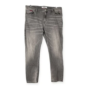 Tommy Jeans Scanton Slim Men’s 40x32 Gray Wash Denim Stretch Jeans Workwear - Picture 1 of 6