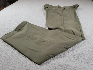 Eddie Bauer Travex Tech Pants Nylon Stretch Straight Leg OLIVE Mens Sz 38X31 - Picture 1 of 11