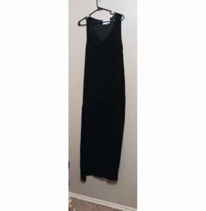 Philip Lim 10 Black Drape Neck Silk Maxi Gown Dress Lined - Picture 1 of 3