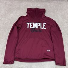 Under Armour Temple Owls Sweatshirt Women’s Red Cowl Neck Pullover Size Small